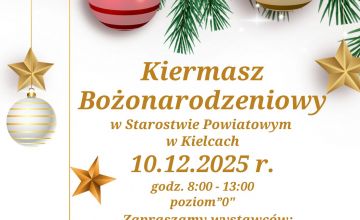 Zapraszamy na Kiermasz Bożonarodzeniowy do kieleckiego starostwa!